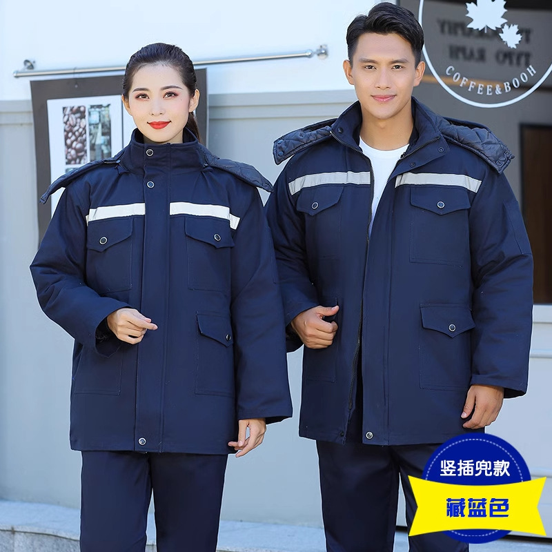 invierno de algodón grueso ropa de trabajo de algodón antiestático chaqueta de algodón de mediano largo soldador eléctrico ropa de algodón de protección laboral