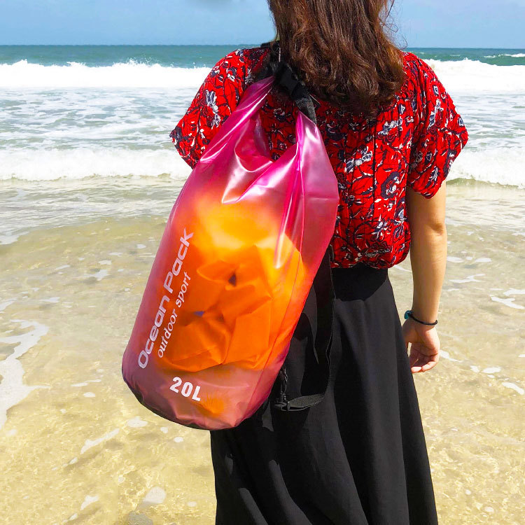 Beach bag waterproof bucket bag PVC waterproof bag drifting waterproof bag swimming bag outdoor sports bag translucent