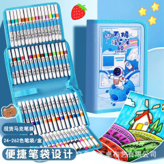 アクリルマークペン収納袋手提げケース水彩ペン収納ケースカラーペンケース子供用80色絵筆収納バッグ