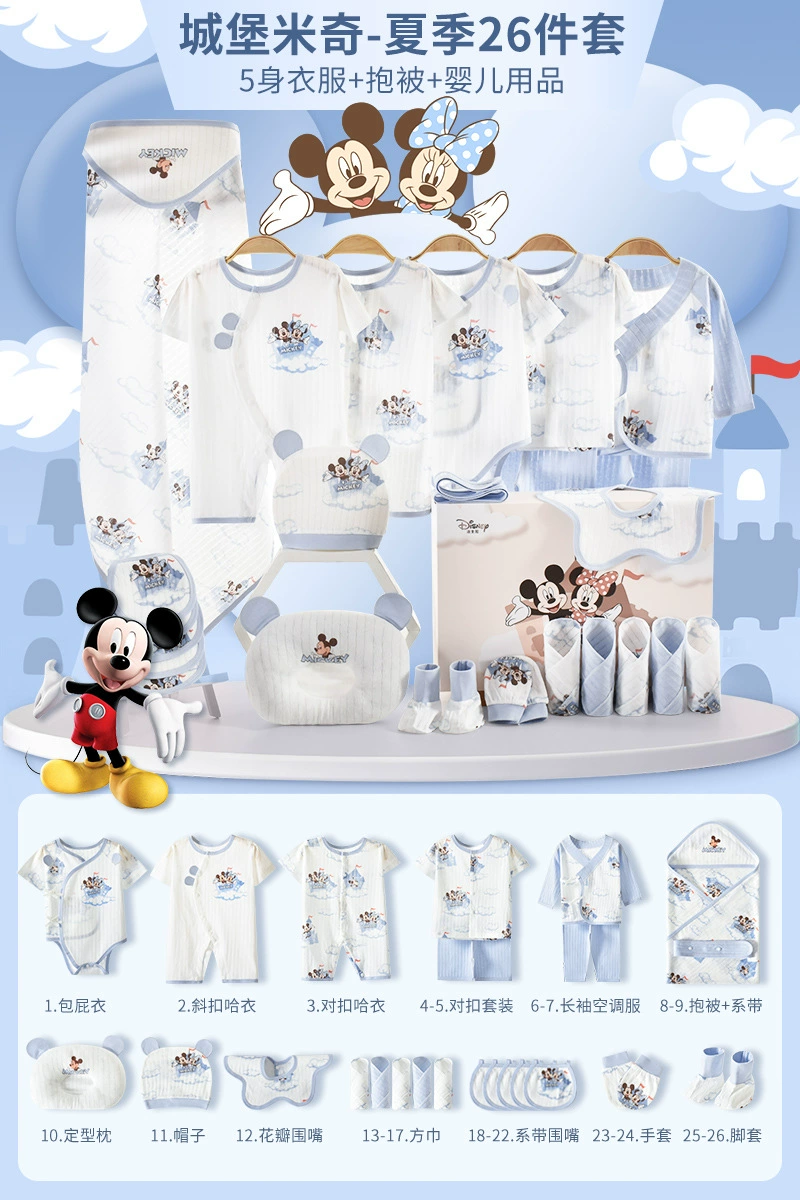 Подарочный набор для новорождённого (Disney) в хлопковой коробке, 20/22/26 предметов, размеры 59/66/73 см
