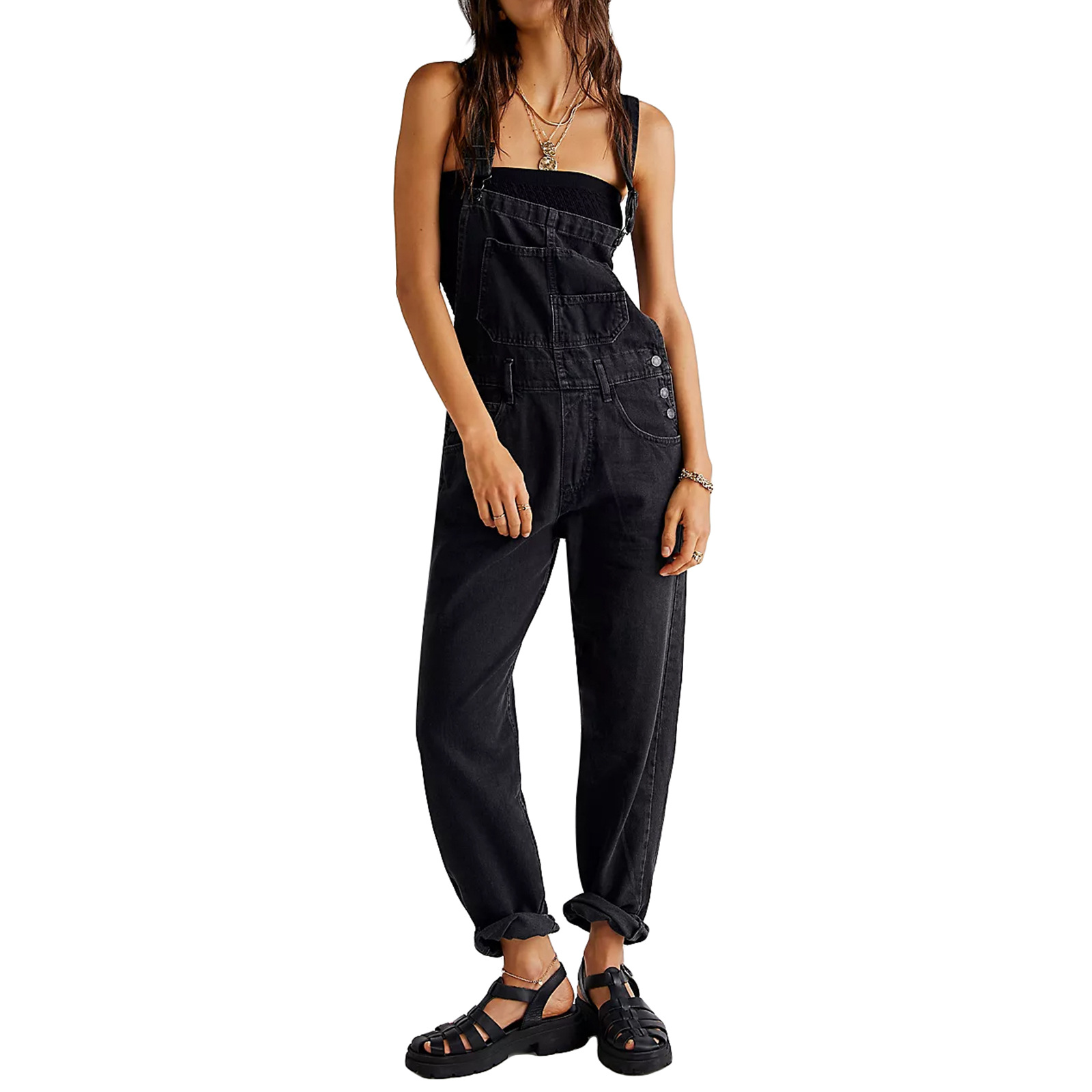 Women's Daily Streetwear Solid Color Full Length Jeans Overalls display picture 5