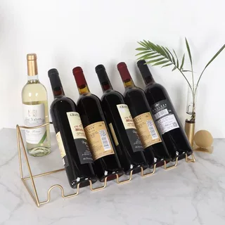 红酒架子斜放葡萄酒展示托架酒柜吧台酒瓶摆件轻奢铁艺置物架家