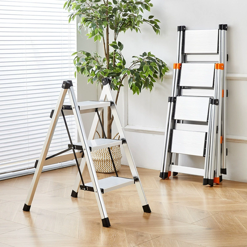 Утоленный алюминиевый сплав Домашняя лестница наружная фотография лестница цветочная подставка лестница складная утолщенная трехступенчатая четырехступенчатая лестница