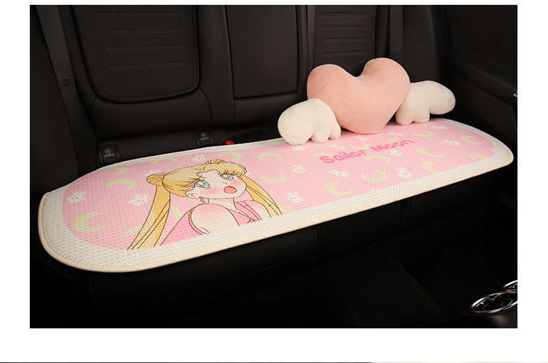 Pink Water Ice Moon Car Seat Cushion Four Seasons Neutral Cute Cartoon Seat Cover Half Pack Seat Cover Seat Cushion Single Piece Fabric