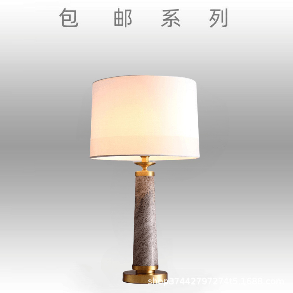 New Chinese Marble Marble Table Lamp Light Luxury Nordic Modern Designer Living Room Study Bedroom Hotel Bedside Lamp
