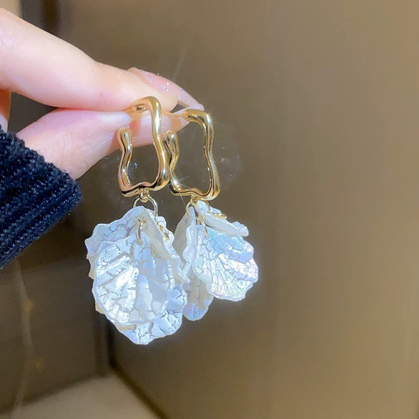 8# silver needle-gold-white flower tassel (real gold plating).