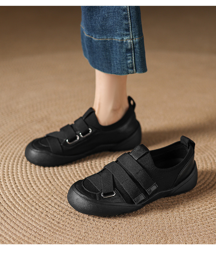 Giày sneaker nữ chunky đế dày da dê phối màu cao cấp — màu đen, màu trắng ngà chi tiết 17