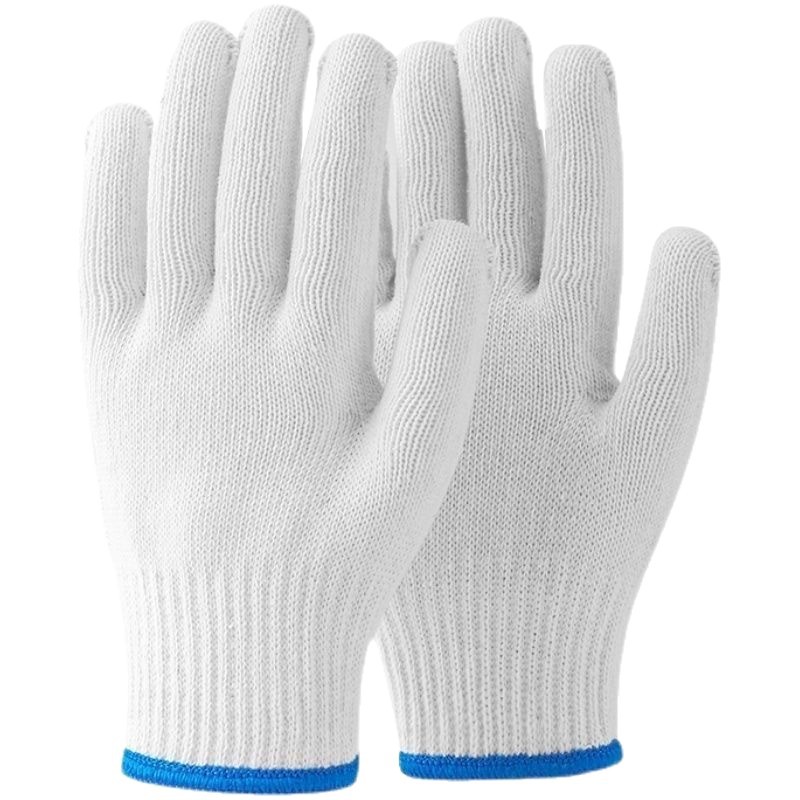 Guantes de Trabajo y Protección de Hilo de Algodón, Resistente al Desgaste, Antideslizante, para Trabajo y Jardinería