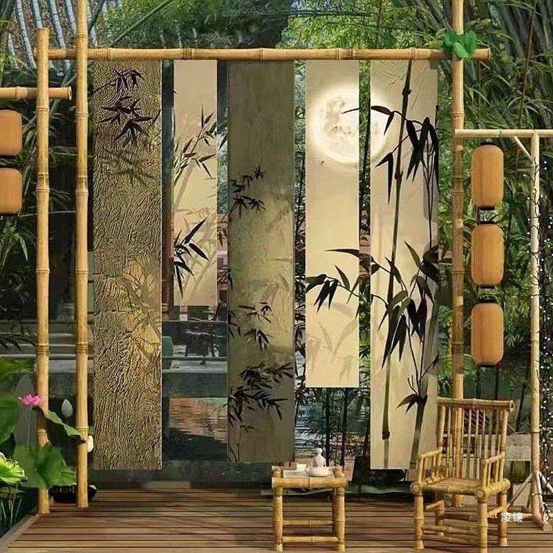 Wedding Arch Props Bamboo Frame Display Stand Chinese-Style Outdoor Bamboo Pole Decoration Bamboo Frame for Welcome Guests, Customizable Size