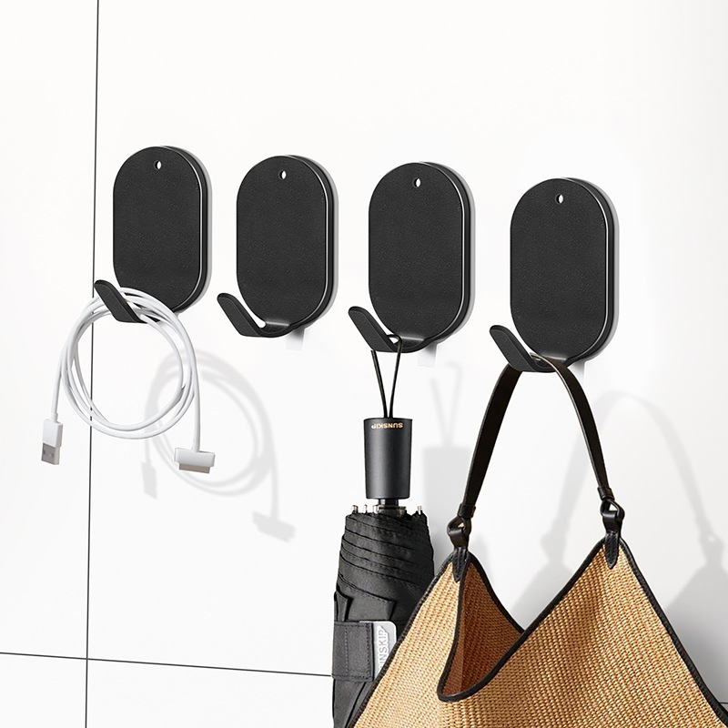 Gancho de acero inoxidable 5 paquetes de adhesivo fuerte sin perforar puerta de cocina colgante de pared trasero sin costuras pegatina de llave de pared viscosa