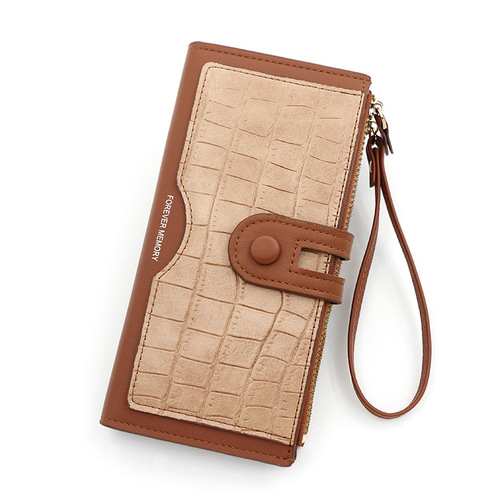 New long women's wallet fashion simple stone pattern pu women's wallet wallet large capacity clutch wholesale
