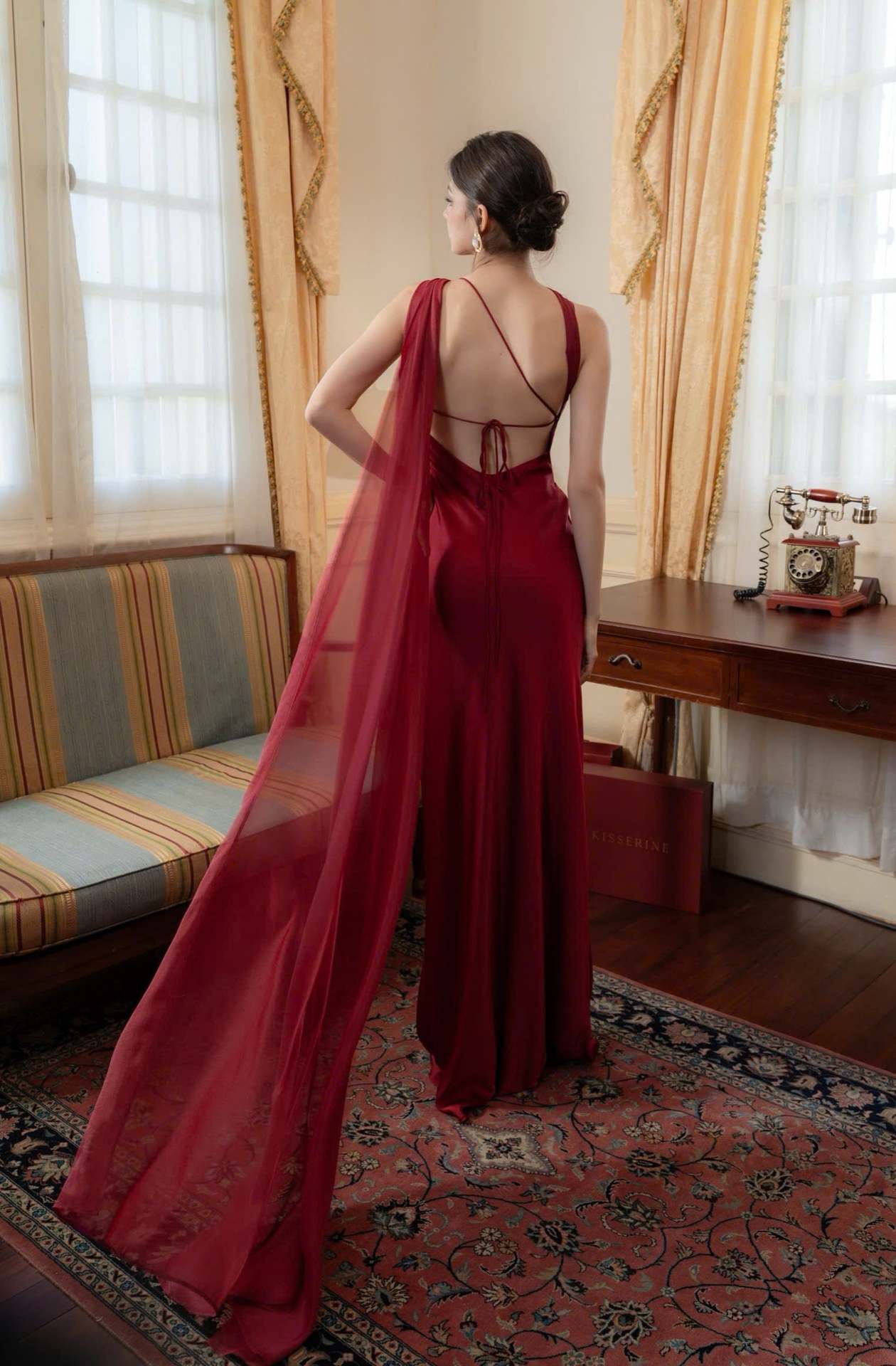 Elegant Socialite One‑Shoulder Satin Mermaid Slimming Bodycon Long Party Dress_ecoleips.com