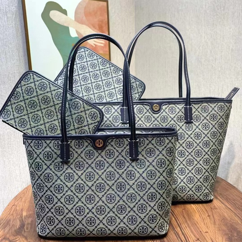Tortyburch2026 New Vintage Handbag with Monogram Pattern, Large Capacity Single Shoulder Tote Bag for Women, Trendy
