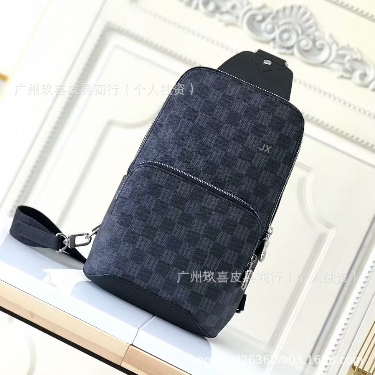 Bolso de pecho clásico de hombre estricto impresión multicapa cremallera bolso de cintura de hombro de cuero bolso de comercio exterior bolso de hombre versión alta