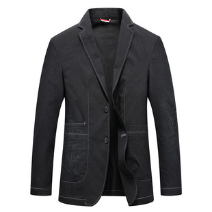 Spring New Men's Cotton Denim Casual Single-Layer Thin Suit for Middle-Aged Slim Fit Mixed Batch