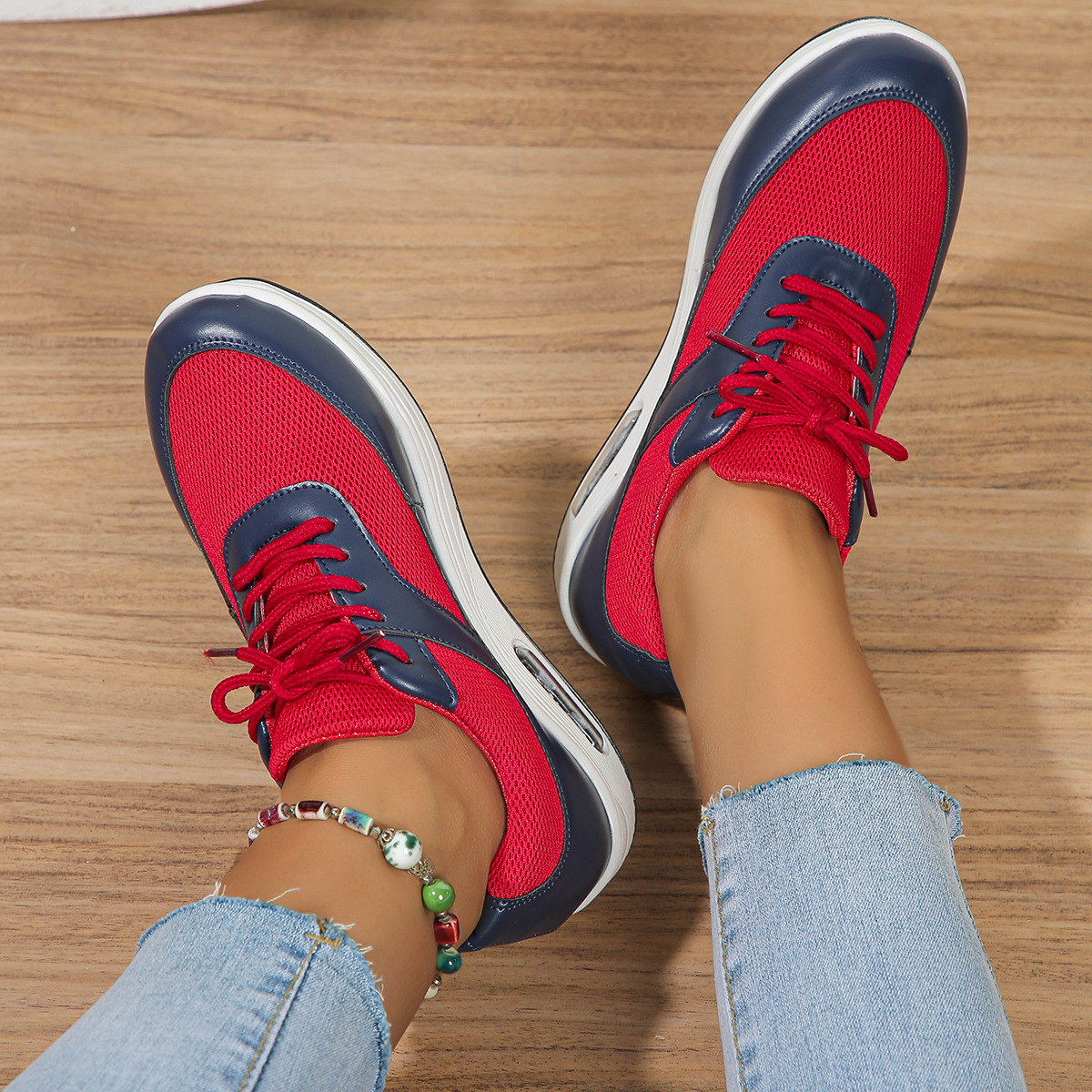 Zapatos de mujer, primavera y verano, zapatos deportivos de suela gruesa de malla para mujer, zapatos de balanceo, zapatos de fitness, zapatos de plataforma, zapatos casuales_voghion.com