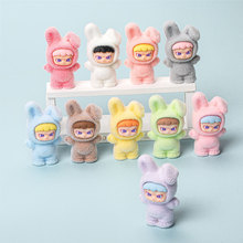 植绒兔头大表姐 diy装饰品毛绒动物挂件萌粒改娃可爱公仔潮玩摆件