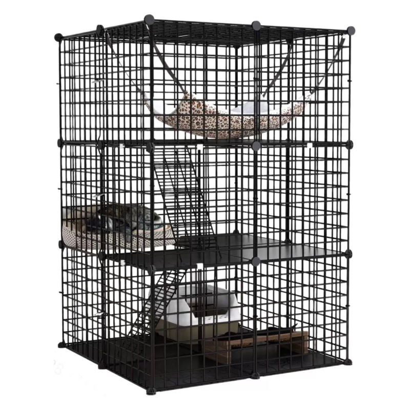 家用猫窝宠物猫围栏钢丝猫笼猫鼬笼可折叠游戏围栏板家用宠物笼子|undefined