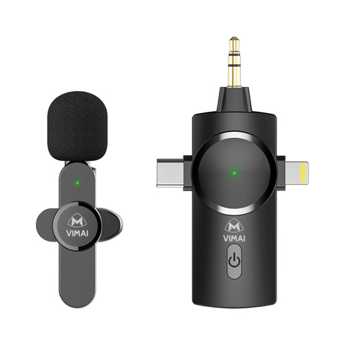 Lavalier type three-in-one interface wireless lavalier microphone live broadcast noise reduction radio microphone camera audio self-media