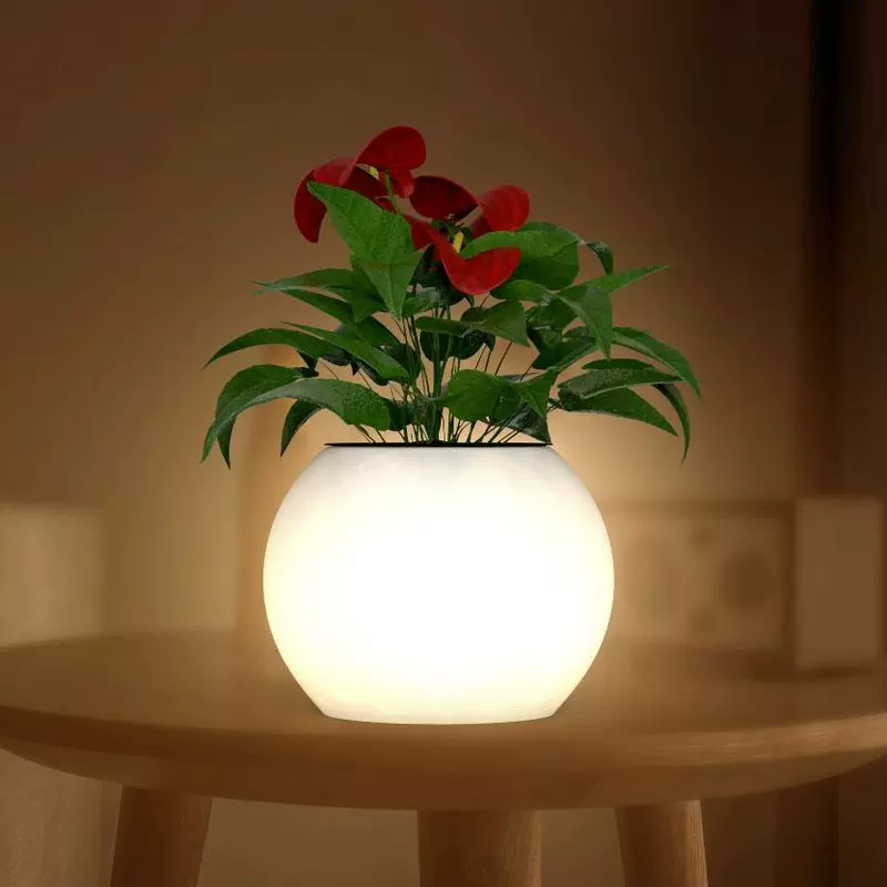 智能遥控发光花盆花瓶LED小夜灯夜光防水绿植室内氛围灯遥控调色