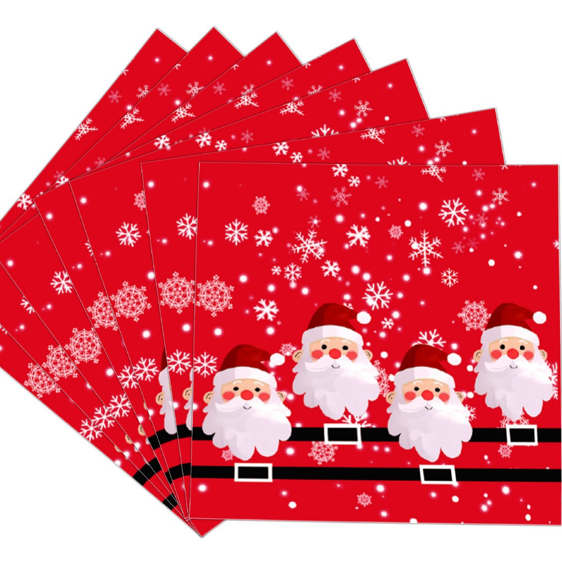 Navidad transfronteriza Santa Claus copo de nieve impresión de dibujos animados juego de vajilla taza de papel toalla de papel papel desechable