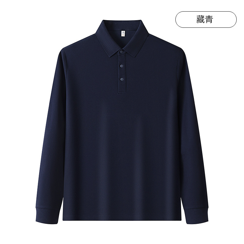 纯色男女长袖POLO衫杜邦索罗娜翻领工作服上衣印LOGO企业工装刺绣|undefined