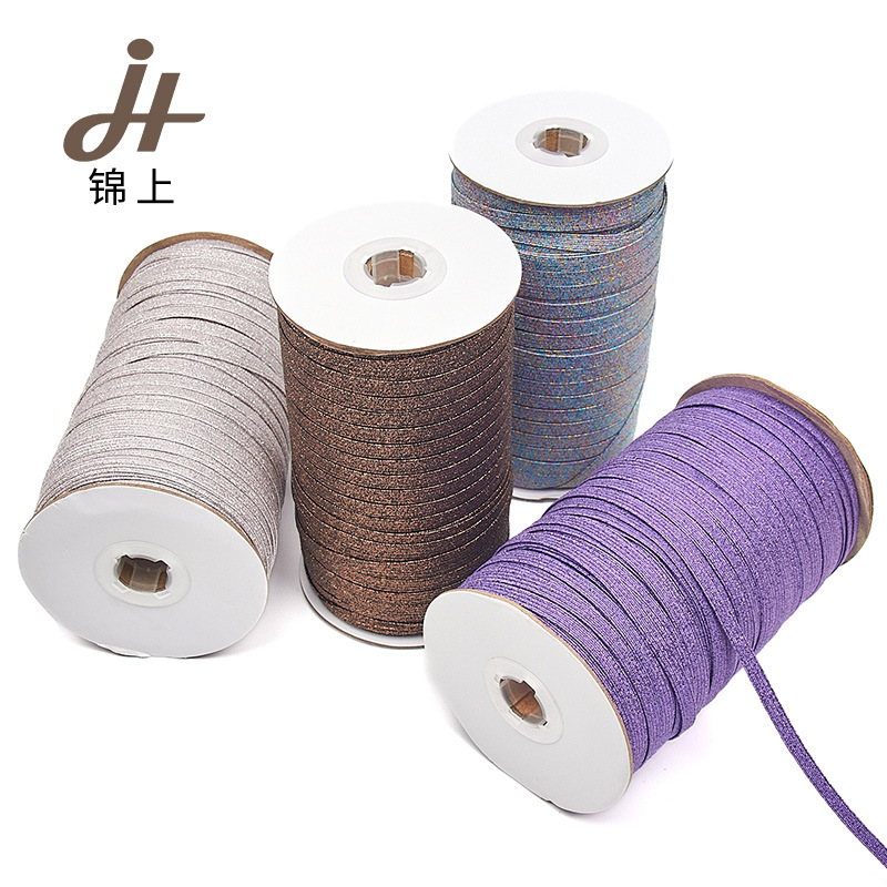 彩色葱金葱银葱走马带6mm笔记本礼盒固定弹力带金银色橡筋松紧带