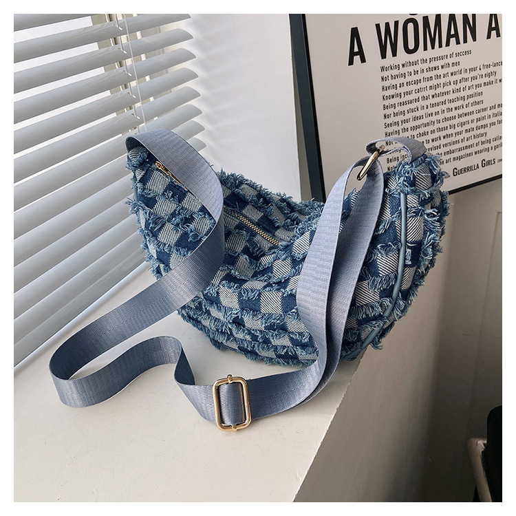 Denim Patchwork Shoulder Crossbody Bag For Women Stylish Canvas_voghion.com