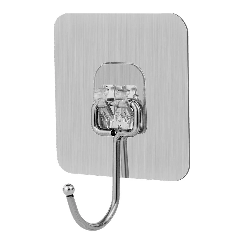 Kitchen square thickened transparent wall sticky hook -free nail -free punching without hurting the wall can be washed without trace hook