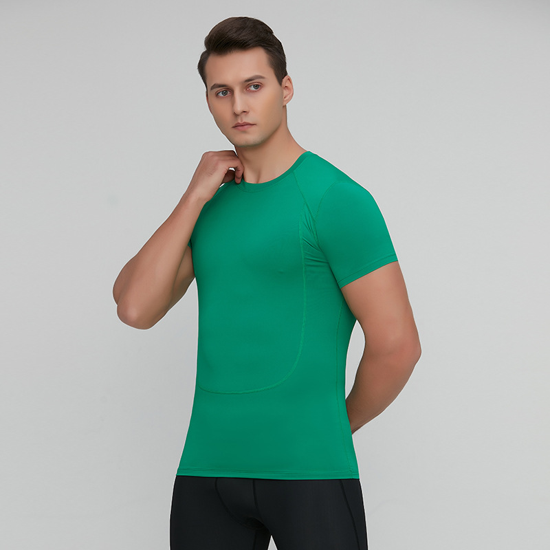 Cross-Border deportes ropa de entrenamiento de los hombres de verano stretch correr entrenamiento Camiseta de manga corta corsé de compresión superior