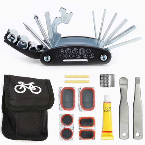 Bicycle repair tools, mountain bike tire repair tool set, tire lever repair combination tool kit