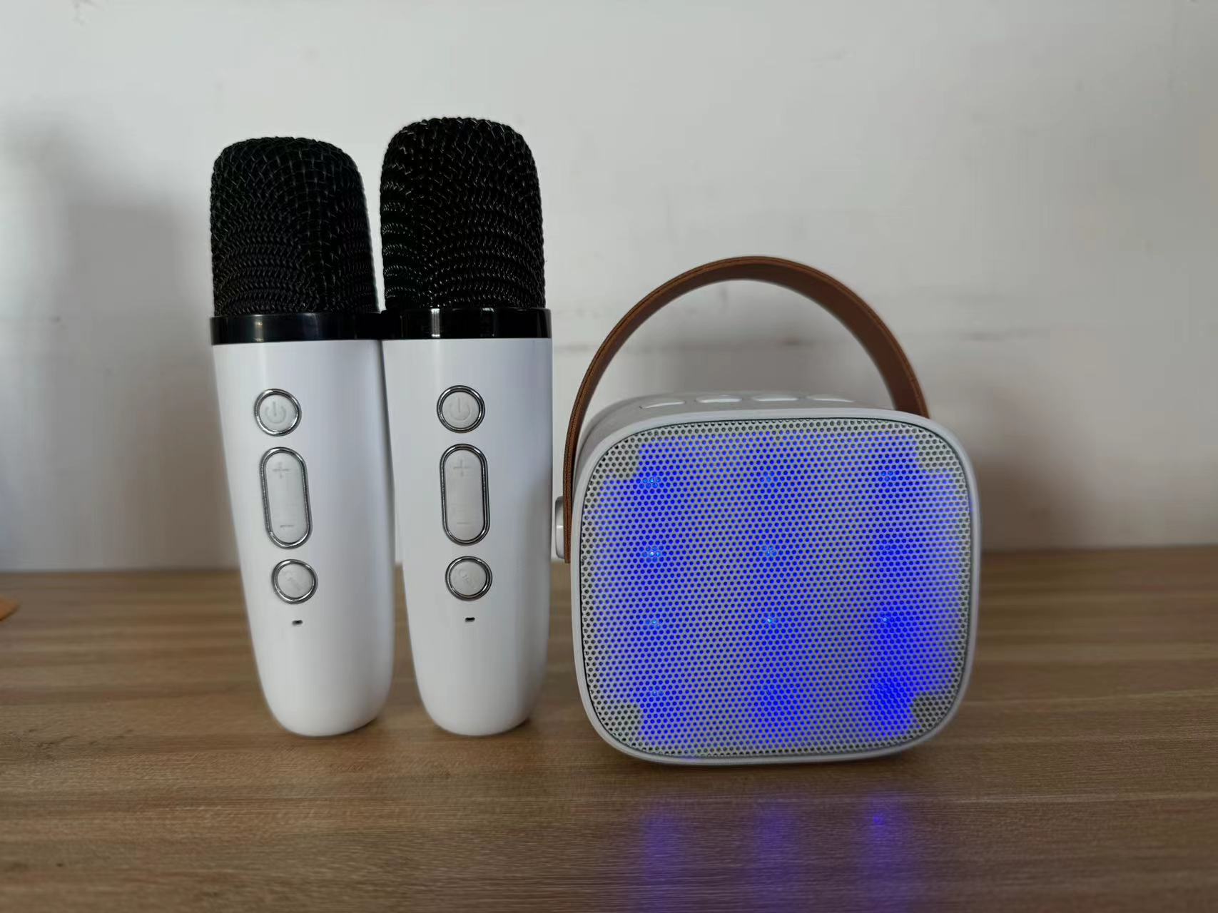 Audio inalámbrico portátil al aire libre de Bluetooth del karaoke del micrófono D20/K12/K13/K11/K16 mini con las luces coloreadas