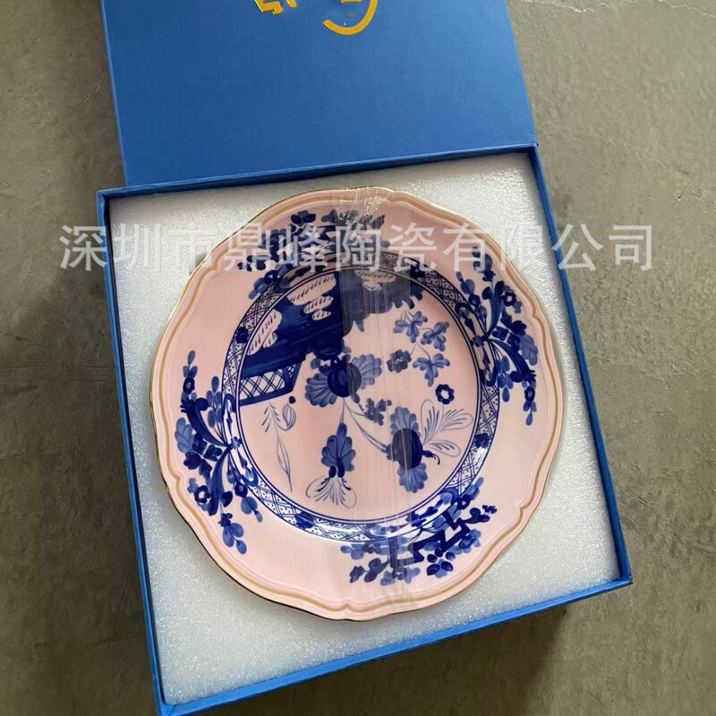Cross-border Italian tableware ceramic dinner plates, large and small double plates, soup plates, deep plates, steak plates, breakfast plates, tableware gift set