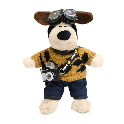 Co-Pilot Doll Car – Car ornaments - hat-leopard-print-clothes-shorts-camera-dog