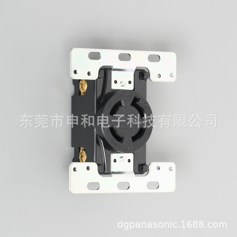 AMERICAN DENKI美国机电工业插座4360-2暗装插座4P 30A 600V黑色