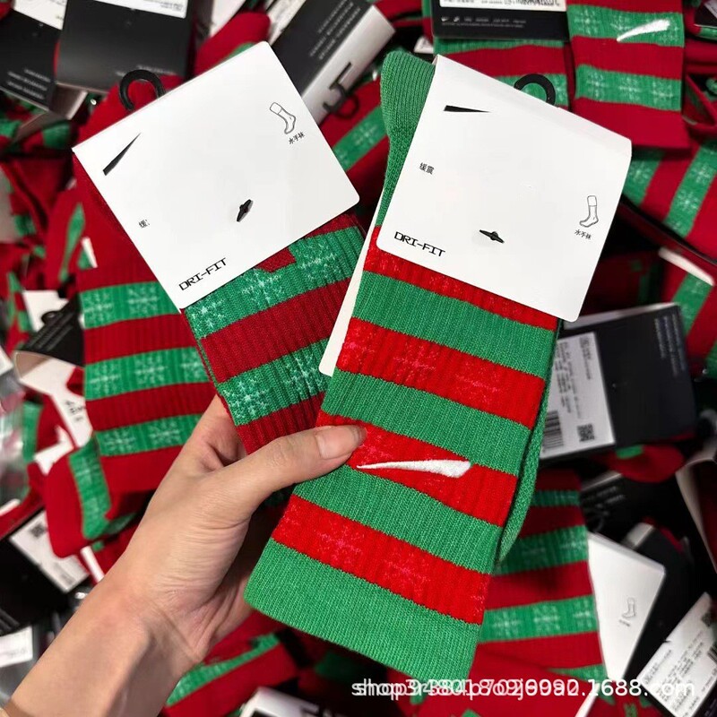 Suwan Naike's Men's and Women's Zodiac Year European and American Trendy Sports Socks High-Top Christmas Socks Elite Basketball Socks Long