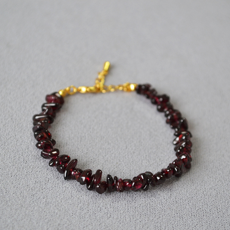 Meiya japonés y coreano nicho moda fresca Piedra Natural piedra real perla de agua dulce con cuentas simple plegable elegante pulsera fina