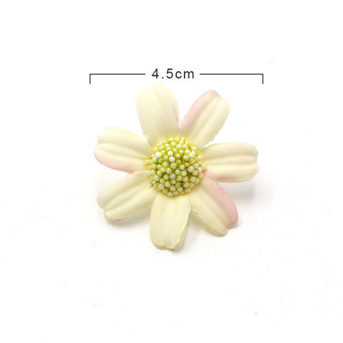 4.5cm 油画小雏菊仿真绢花人造花头 头饰胸花DIY配件家居婚庆装饰