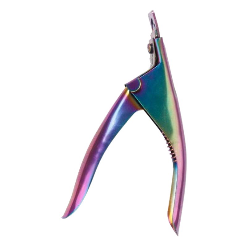 Nuevas herramientas de manicura transfronterizas, cortaúñas rectos de titanio de colores, cortaúñas franceses de acero inoxidable, cortaúñas para puntas de uñas postizas.