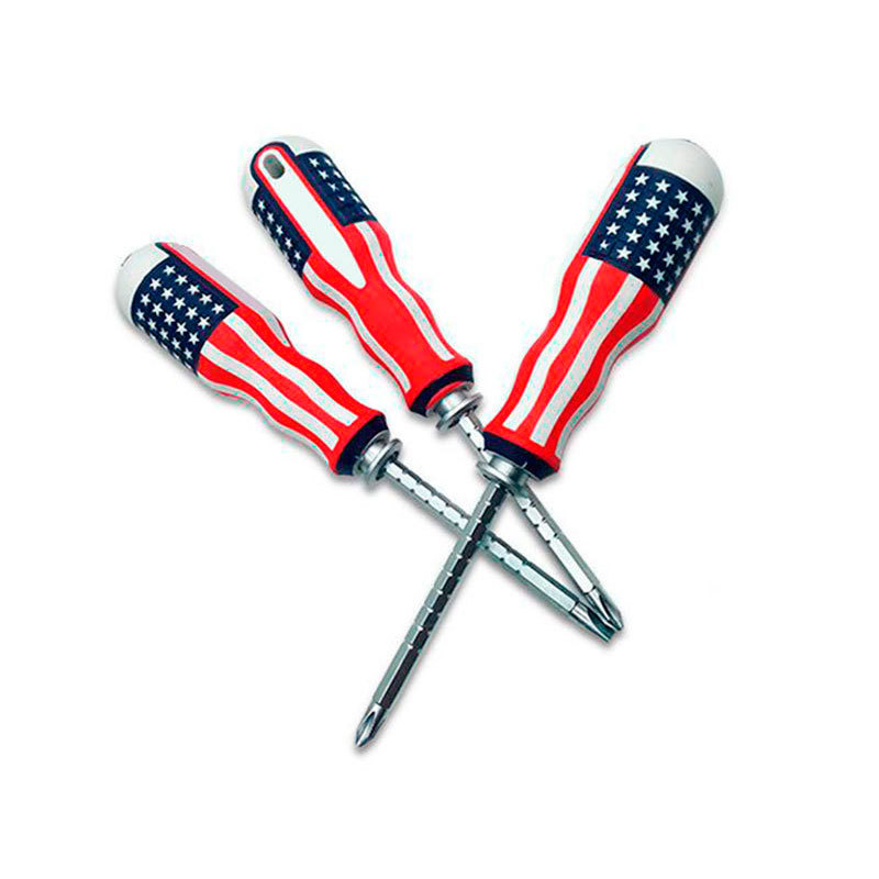 Destornillador de doble propósito de bandera nacional s2 genuino destornillador cruzado retráctil de 6mm de alta dureza destornillador manual