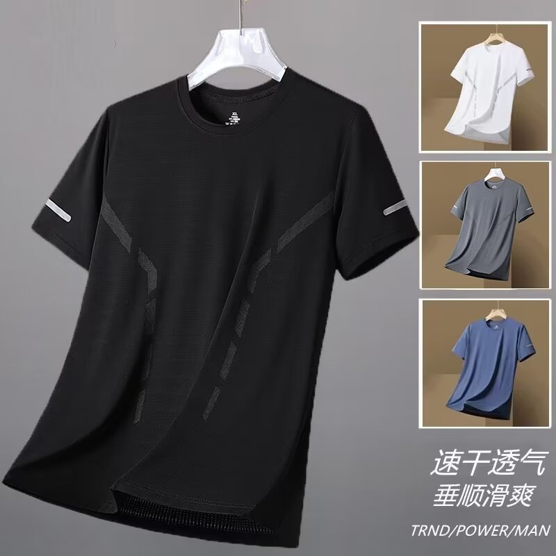 Silk quick dry sports short sleeve T-shirt