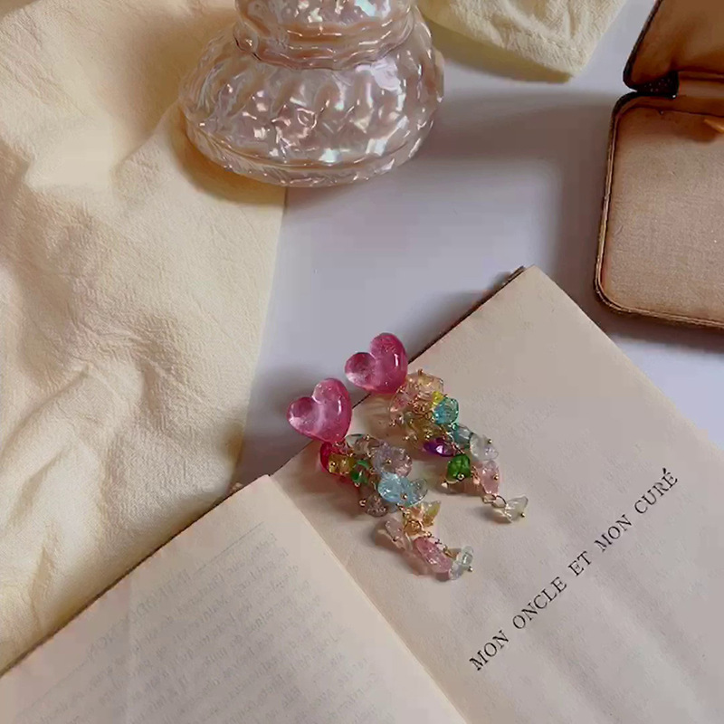 30g Weight Drop Earrings Classification 1 Pair Sweet Heart Shape Alloy Drop Earrings