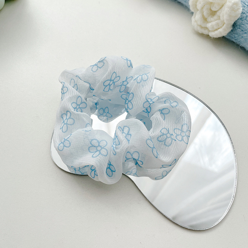 Lazo para el cabello de intestino grueso de encaje de alta calidad de Corea del Sur, flor para la cabeza duradera de todo fósforo, banda de goma de alta elasticidad, bufanda cuadrada, cuerda para el cabello