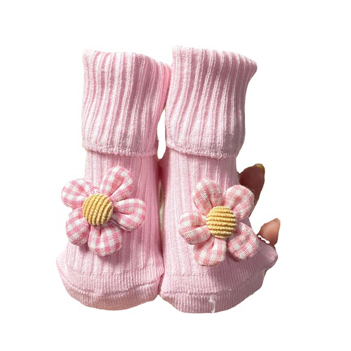 New baby socks double-needle doll cartoon three-dimensional newborn mid-tube socks non-slip dot glue floor socks