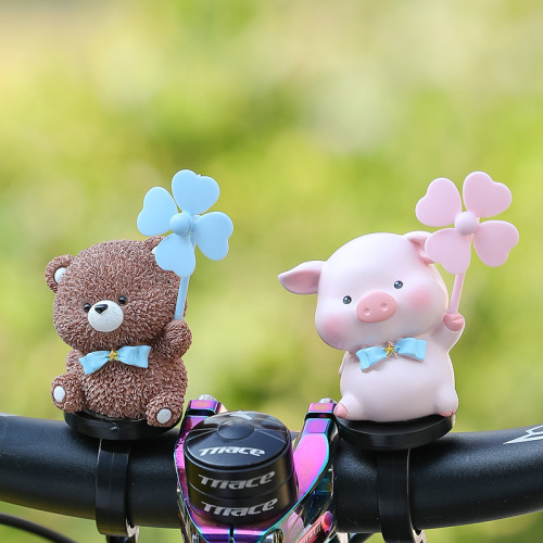 Summer cute windmill bicycle electric car motorcycle decoration new car ornament internet celebrity cartoon animal