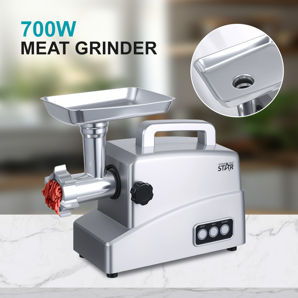 Winningstar transfronteriza Británico Europeo estándar de acero inoxidable hogar picadora de carne máquina de salchicha multifunción máquina de picar carne eléctrica