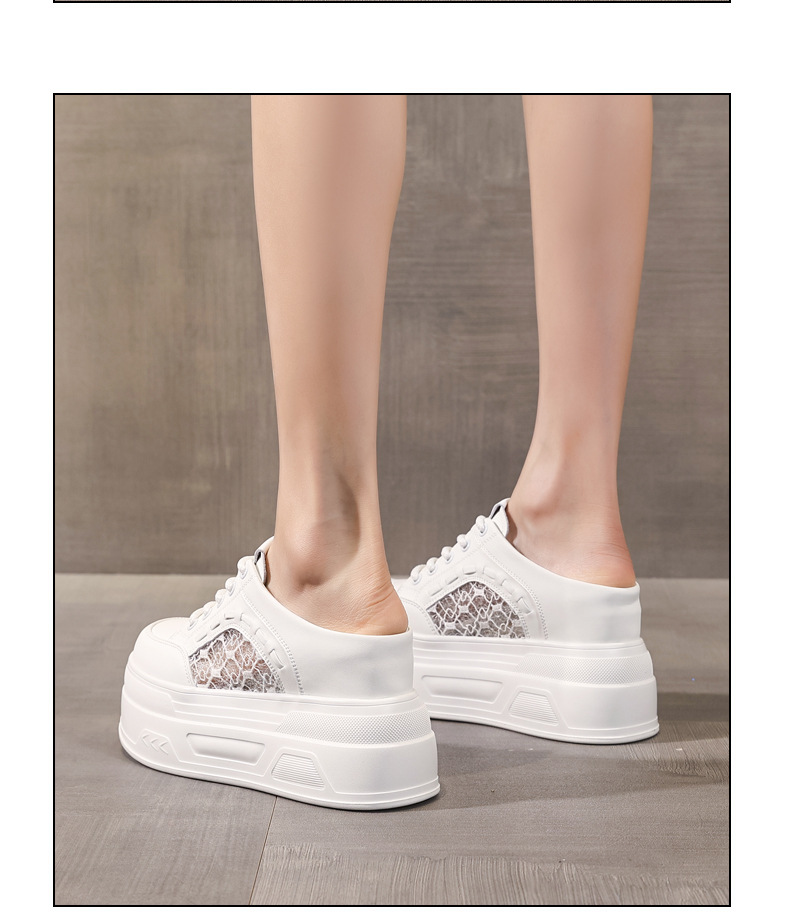 Giày sneaker nữ đế dày lưới thoáng khí trắng phối hợp mọi trang phục — màu trắng chi tiết 11