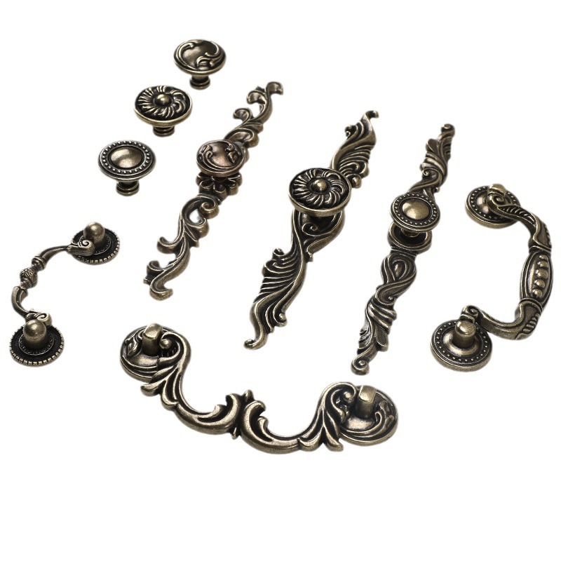 Bronze handle European antique cabinet wardrobe handle simple retro…