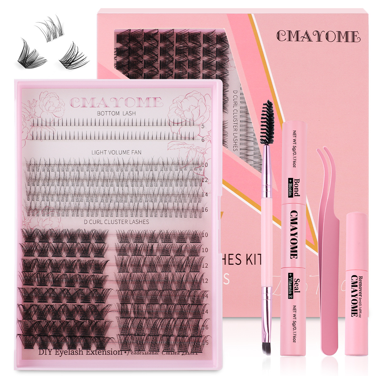 Juego de pestañas postizas DIY – racimos individuales de 5–16 mm, pestañas gruesas de alta calidad