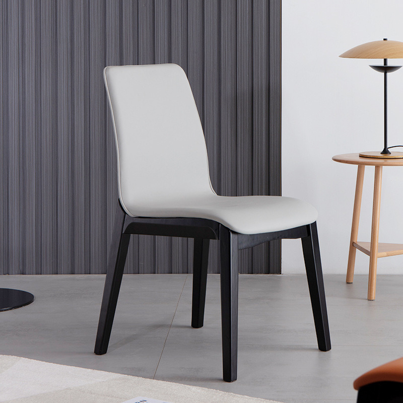 Nordic White Ash Solid Wood Dining Chair, Modern Minimalist Design with Backrest &ndash; Perfect for Home, Hotels, and Restaurants; also available as a dining table chair or stool with a comfortable backrest.